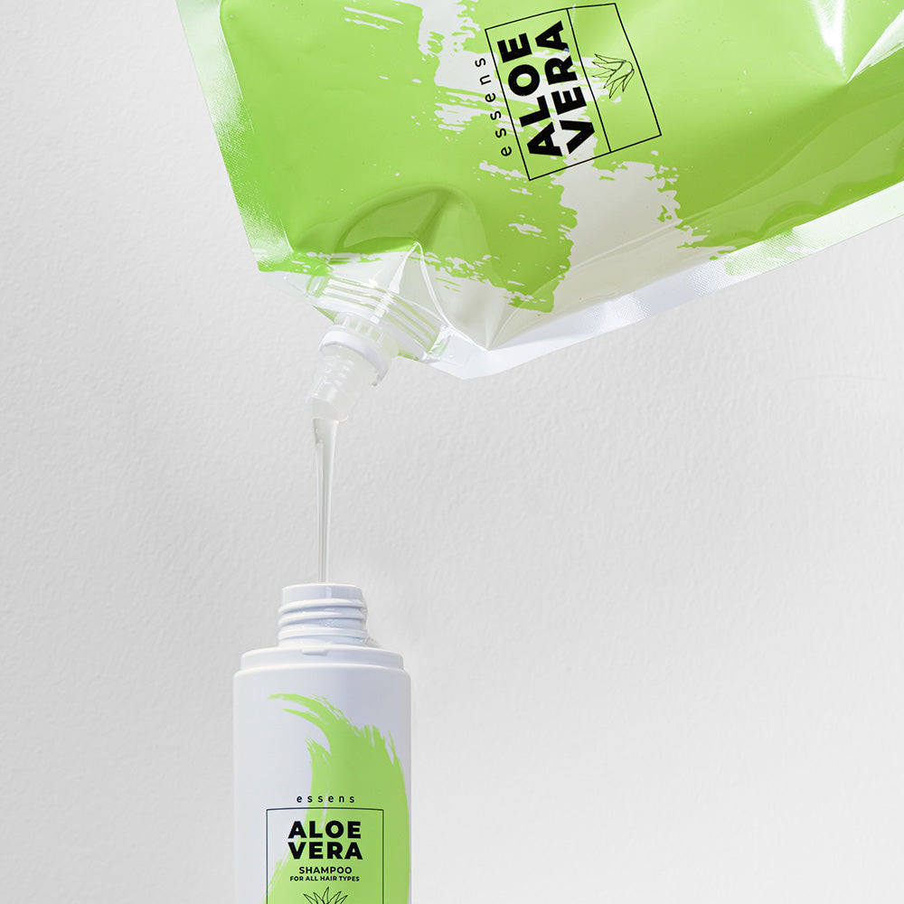 Set – Aloe vera Shampoo per capelli colorati e secchi + Refill (200 ml + 500 ml)