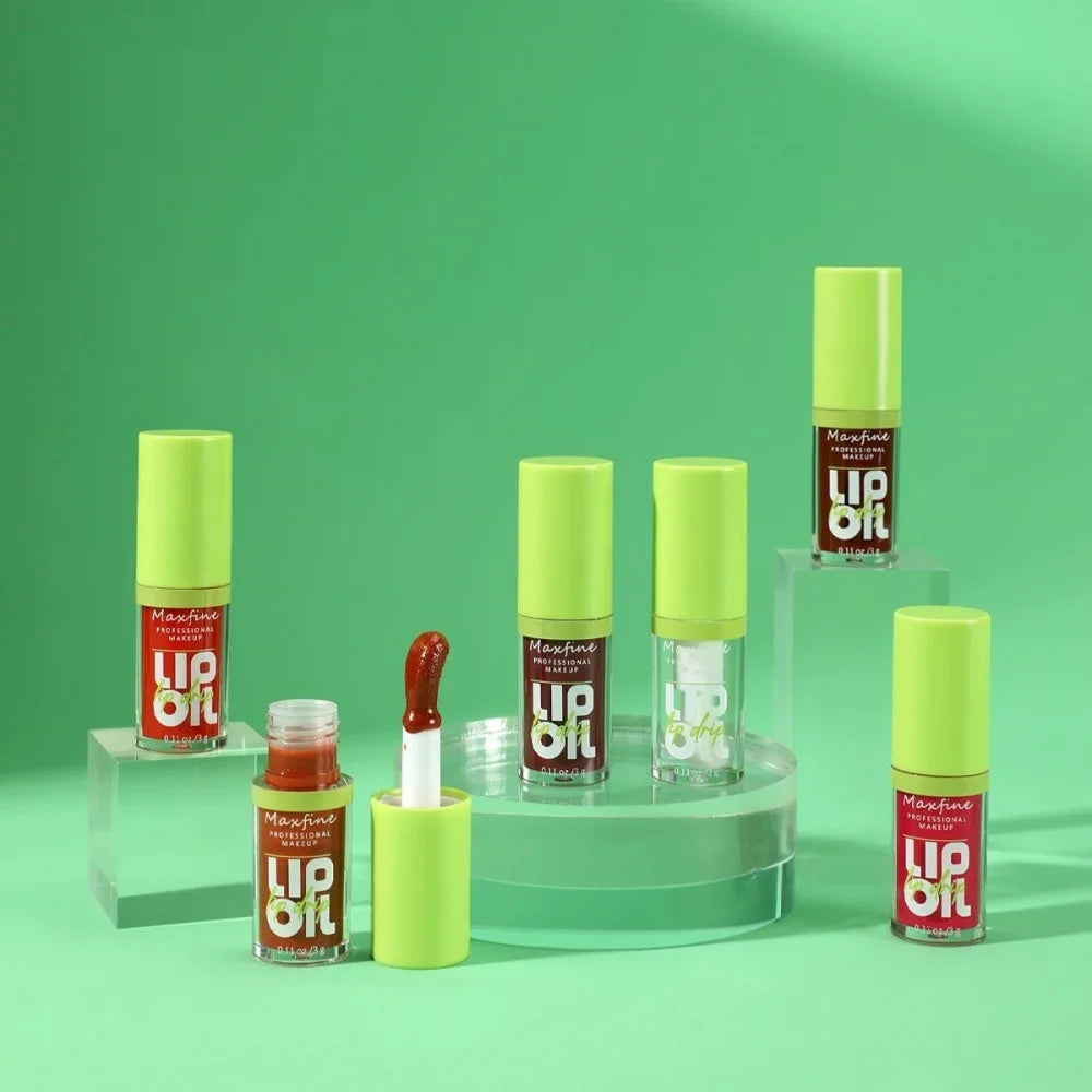 6 Colors Lip Gloss Waterproof Long-term Moisturizing Non-stick Cup Non-fading Liquid Green Packaging Lip Gloss Cosmetics Makeup