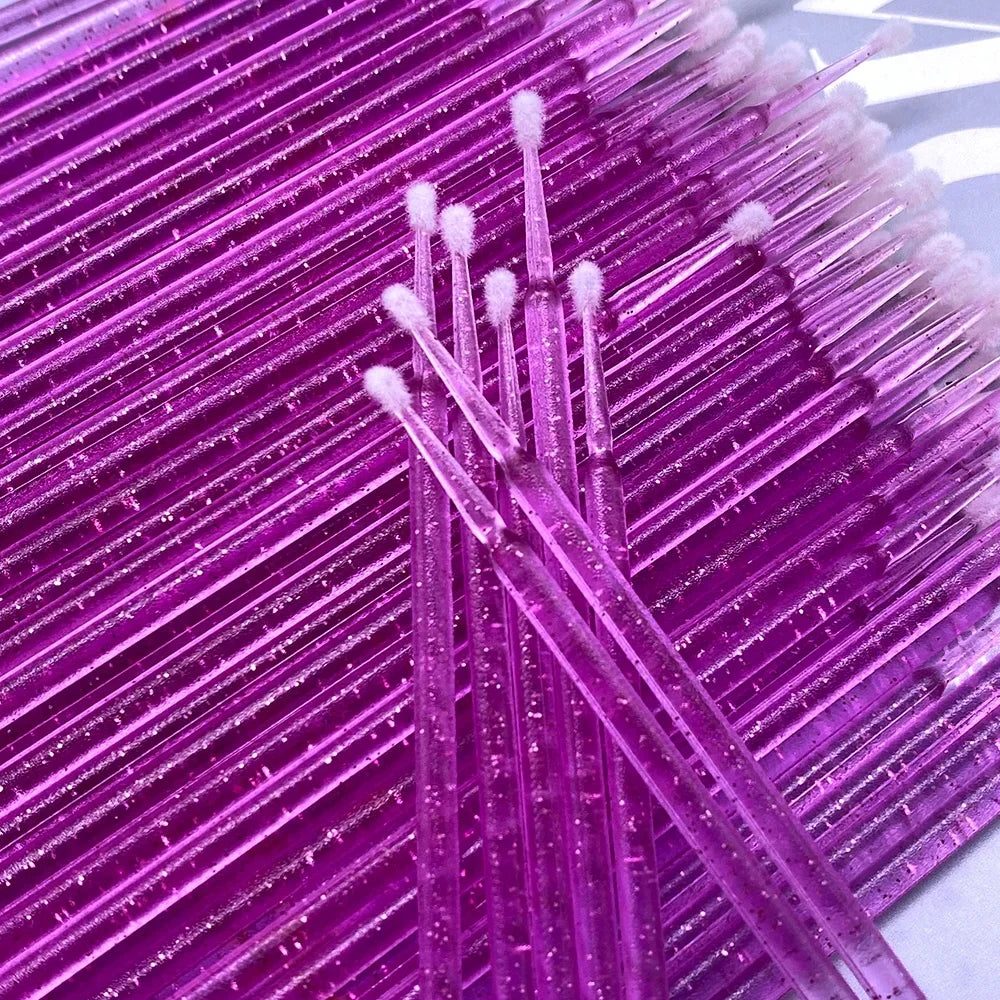 100pcs Micro Brush Crystal Lash Removing Swab Microbrush Mascara Wands Applicator Eyelash Extension Makeup Brushes Tools