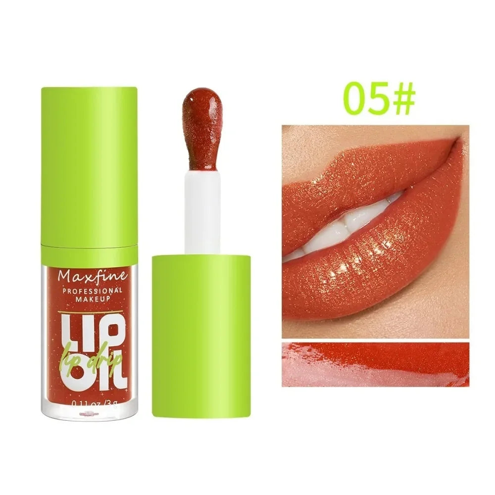 6 Colors Lip Gloss Waterproof Long-term Moisturizing Non-stick Cup Non-fading Liquid Green Packaging Lip Gloss Cosmetics Makeup