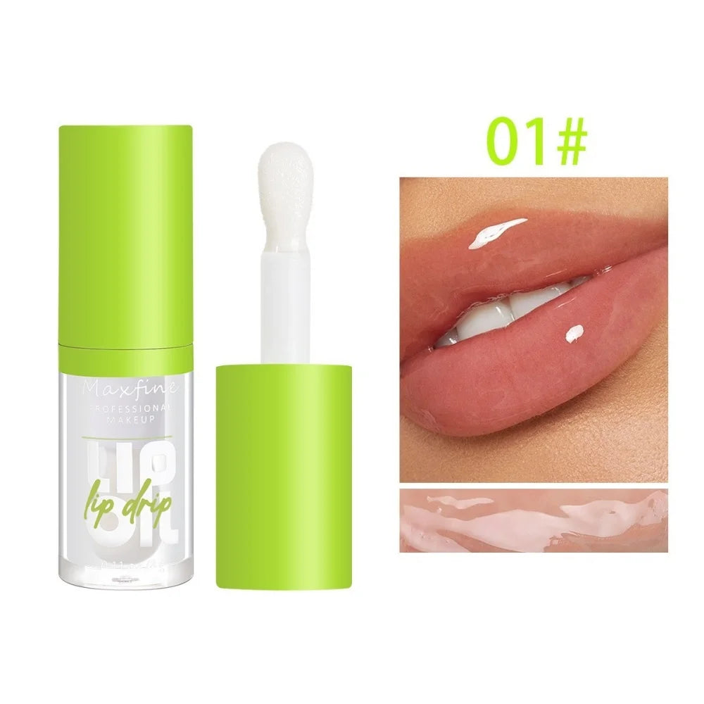 6 Colors Lip Gloss Waterproof Long-term Moisturizing Non-stick Cup Non-fading Liquid Green Packaging Lip Gloss Cosmetics Makeup