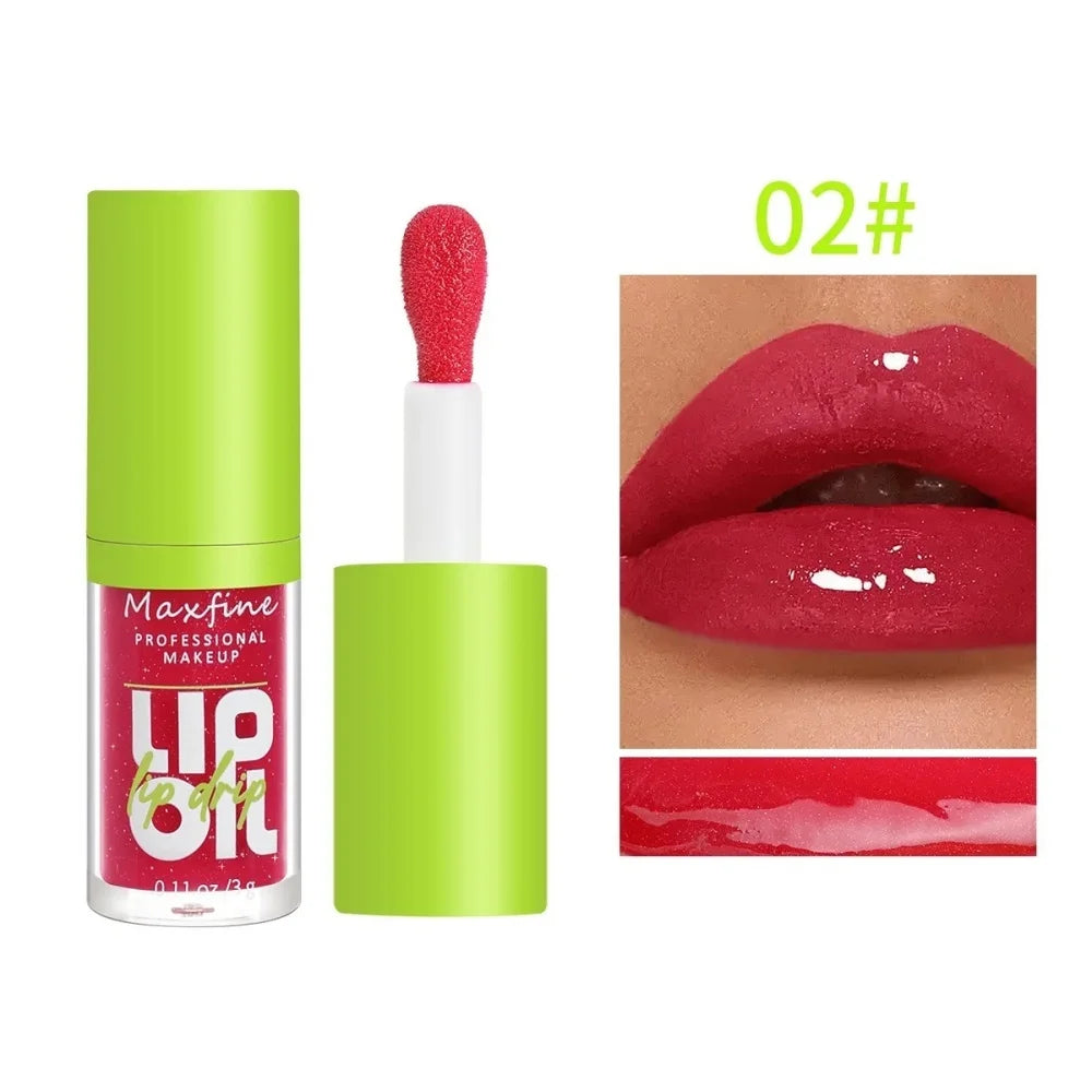 6 Colors Lip Gloss Waterproof Long-term Moisturizing Non-stick Cup Non-fading Liquid Green Packaging Lip Gloss Cosmetics Makeup