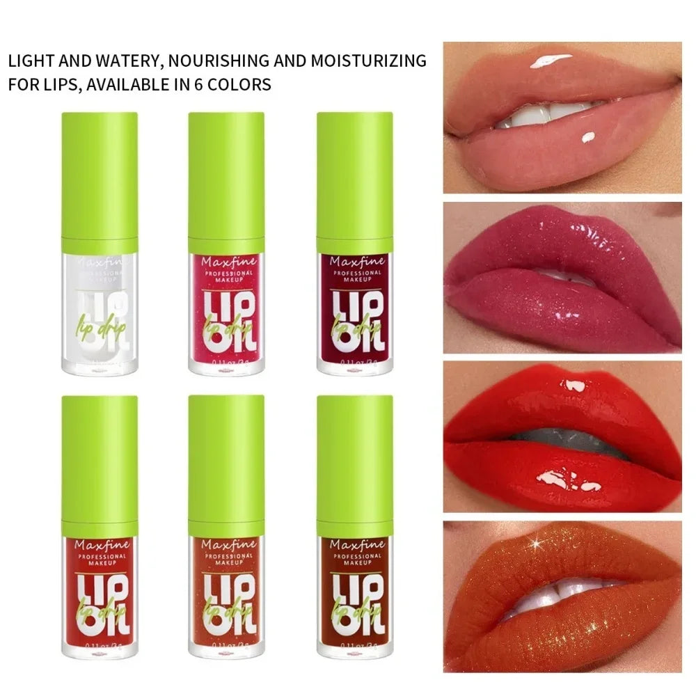 6 Colors Lip Gloss Waterproof Long-term Moisturizing Non-stick Cup Non-fading Liquid Green Packaging Lip Gloss Cosmetics Makeup